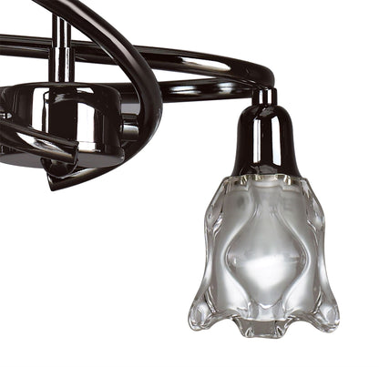 Mantra Amel 51cm Telescopic Convertible To Semi Flush 4 Light L1/SGU10, Black Chrome, CFL Lamps INCLUDED