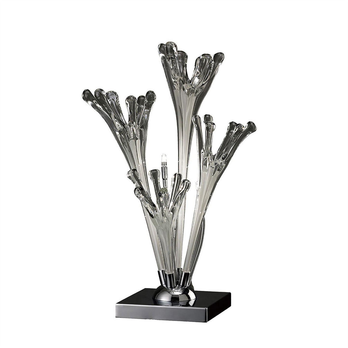 Diyas Love Table Lamp 3 Light G4 Polished Chrome/White Glass, NOT LED/CFL Compatible