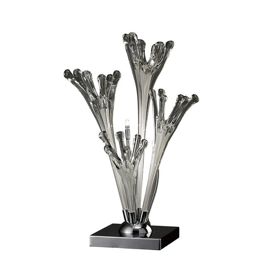 Diyas Love Table Lamp 3 Light G4 Polished Chrome/White Glass, NOT LED/CFL Compatible