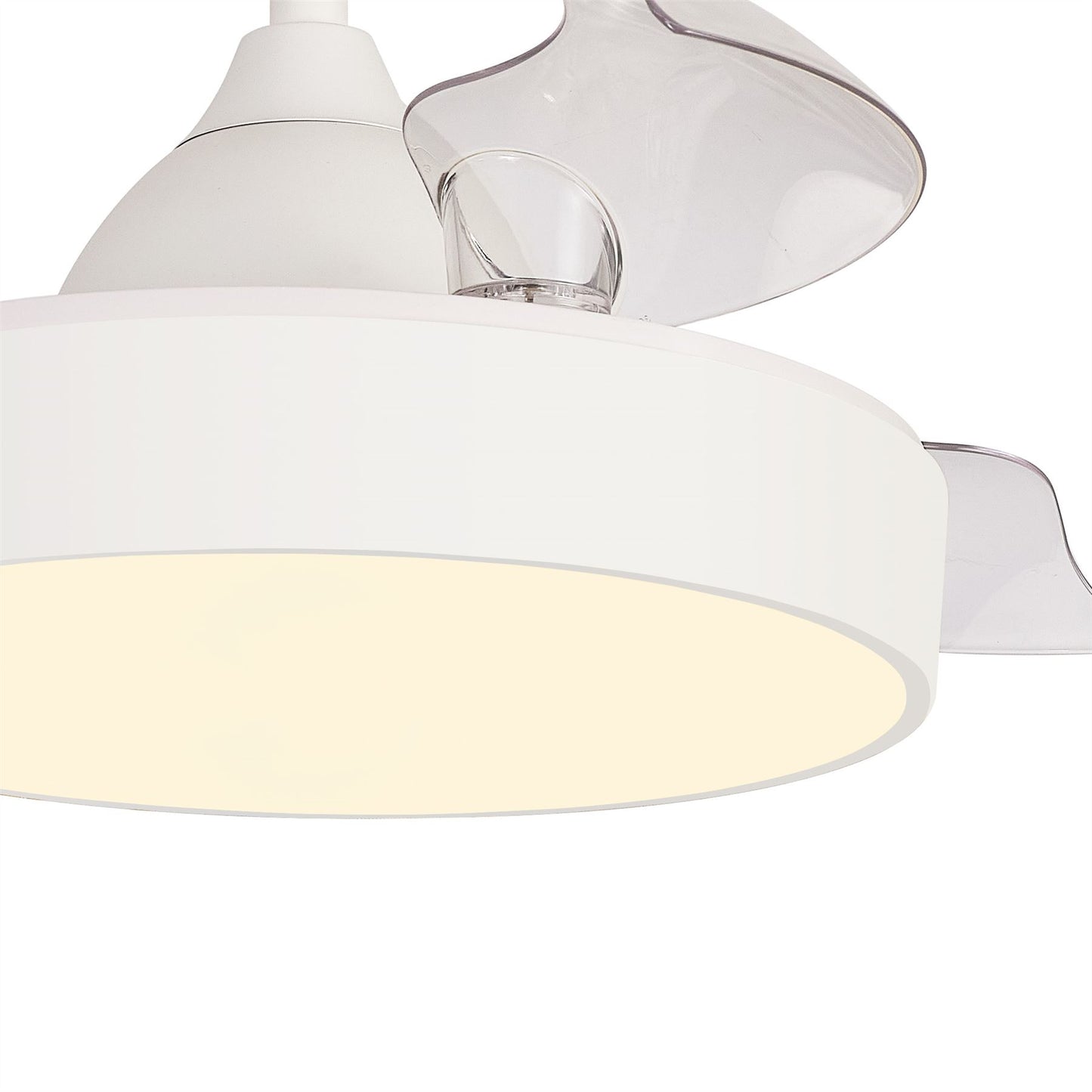 Alaska 43cm 45W LED Dimmable Ceiling Light With Built-In 25W DC Fan, 2700-5000K Remote & APP Control, 2500lm, White, 5yrs Warranty