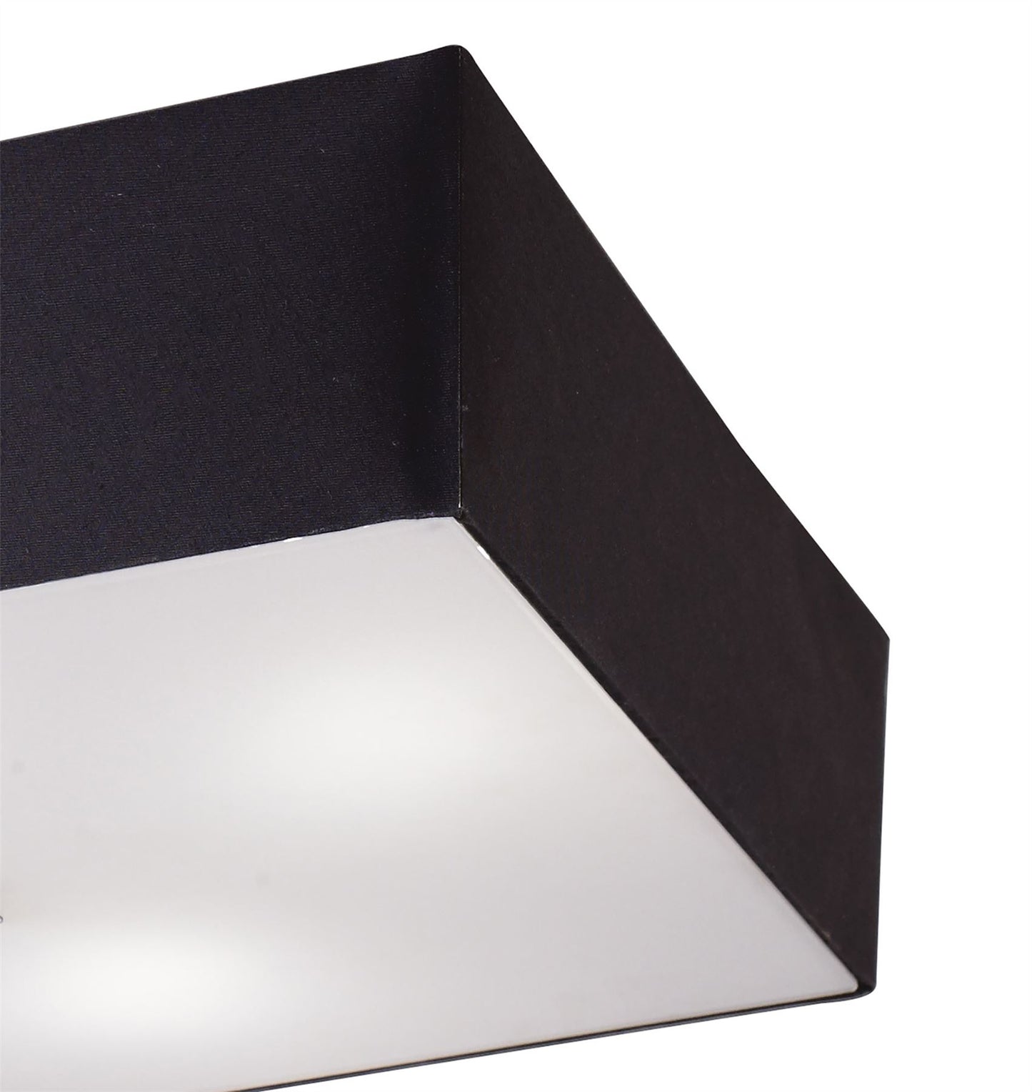 Mantra Akira Square Flush Ceiling 4 Light E27, Polished Chrome/Frosted Glass with Black Shade