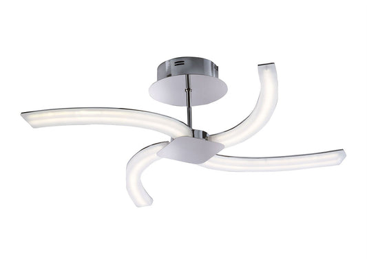 Mantra M3561 On Semi Flush 20W LED 3000K, 2000lm, Polished Chrome/Frosted Acrylic, 3yrs Warranty - M3561 Ceiling