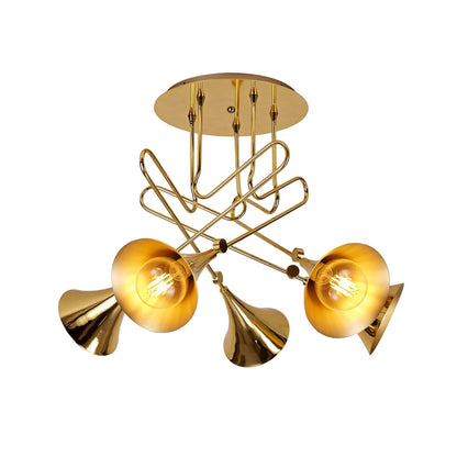 Mantra Jazz Oro M5897 Jazz Ceiling Light, 76cm Round, 5 x E27 (Max 20W), Polished Gold