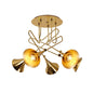 Mantra Jazz Oro M5897 Jazz Ceiling Light, 76cm Round, 5 x E27 (Max 20W), Polished Gold