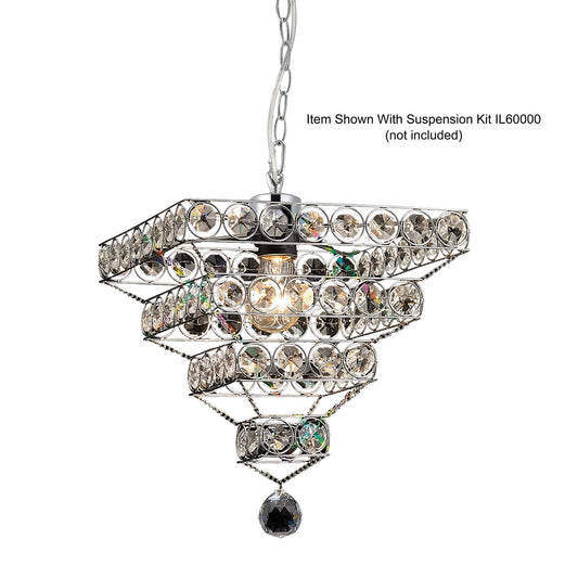 Diyas Kudo Crystal Pyramid Non-Electric SHADE ONLY Polished Chrome/Crystal