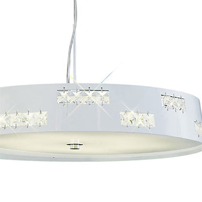Diyas Phoenix 40cm  18W LED 4000K White/Crystal Ceiling Pendant Light Fitting