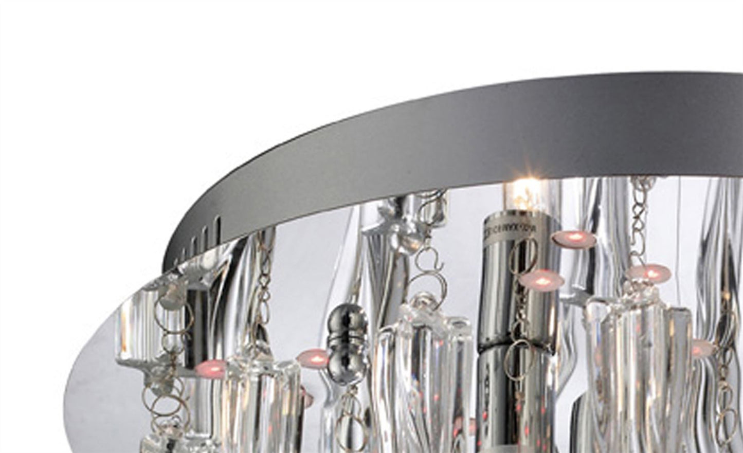 Diyas Tropez 30cm  3 Light G9 with RGB LEDs and Remote Control Polished Chrome/Glass Ceiling Light Fitting