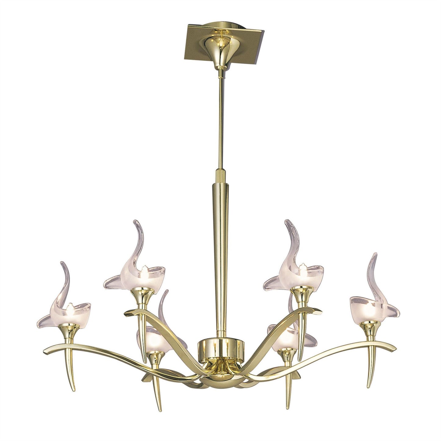 Mantra Viena 61cm Telescopic Pendant Round 6 Light G9, Polished Brass