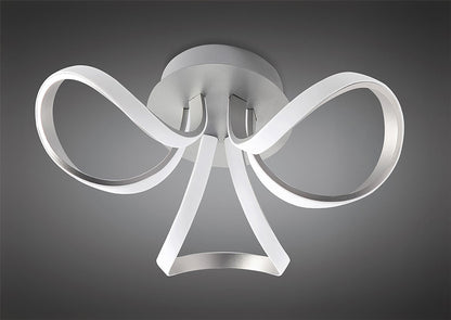 Mantra M4989 Knot Ceiling 36W LED 2 Looped Arms 3000K, 2850lm, Silver/Frosted Acrylic, 3yrs Warranty - M4989 Ceiling