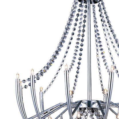 Diyas Zest 63cm  Round 18 Light G4 Polished Chrome/Crystal, NOT LED/CFL Compatible Ceiling Pendant Light Fitting