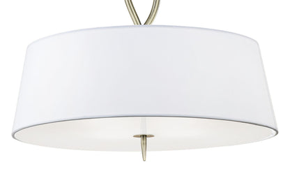 Mantra Ninette 60cm Pendant 4 Light E27, Antique Brass with Ivory White Shades