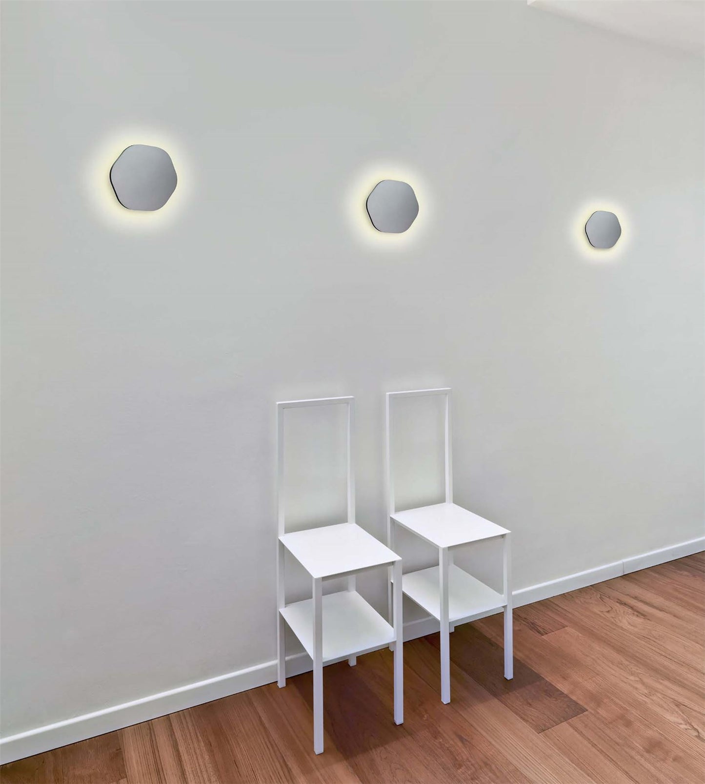 Mantra Fusion MC0116 Bora Bora Wall Light 19.2cm Hexagonal 12W LED 3000K, 1080lm, Silver Paint, 3yrs Warranty