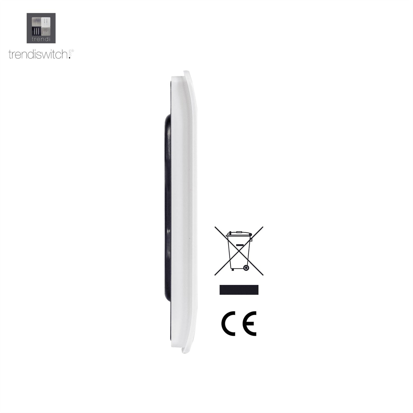 Trendi 2 Gang Artistic Modern Glossy Tactile Double Blanking Plate White