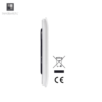Trendi 2 Gang Artistic Modern Glossy Tactile Double Blanking Plate White