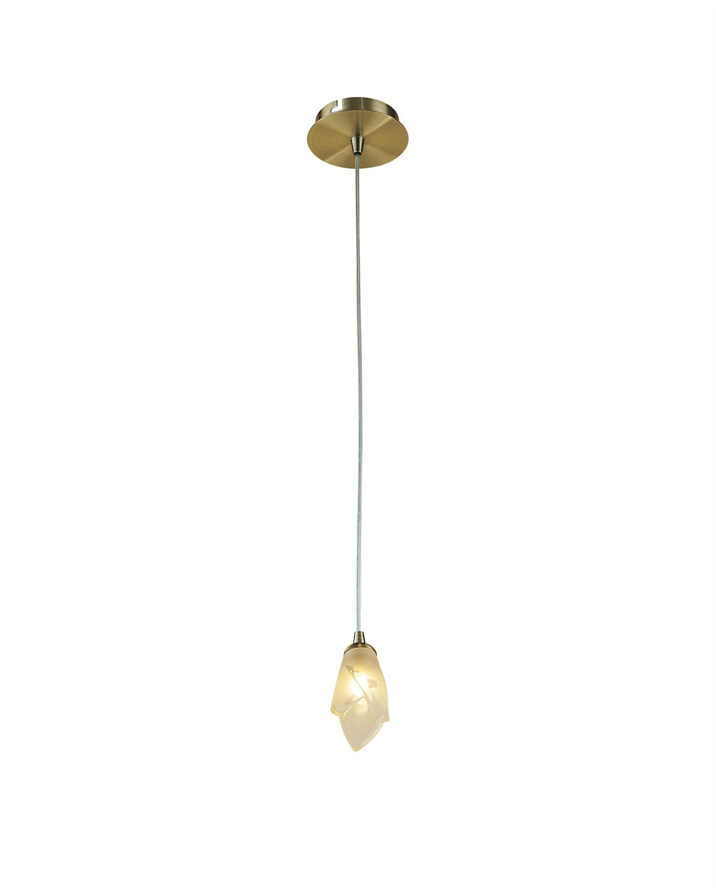 Mantra Pietra 10cm Pendant 1 Light G9, Antique Brass