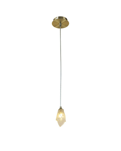 Mantra Pietra 10cm Pendant 1 Light G9, Antique Brass