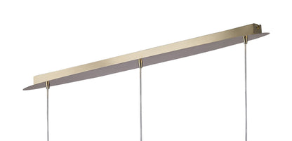 Mantra Tiffany Linear Pendant 3+3 Light E27+G9 Line, French Gold with Cream Shades & Clear Crystal