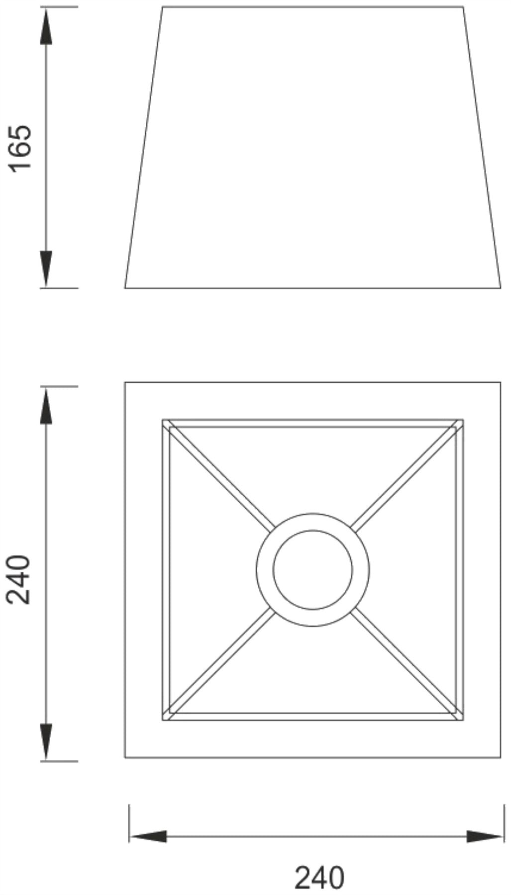 Mantra M5324 Habana White Square Shade 240/240x 165mm, Suitable for Table Lamps