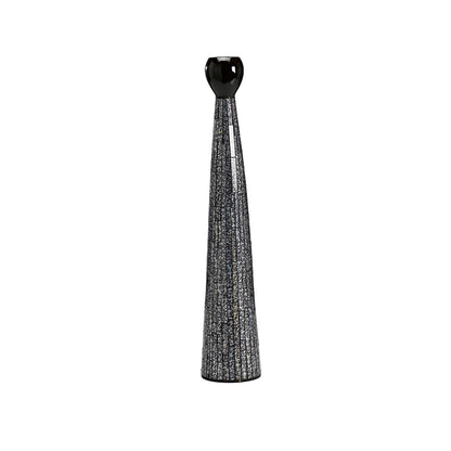 Diyas Home (DH) Silvia Mosaic Thin Vase Large Black/Chrome Mosaic