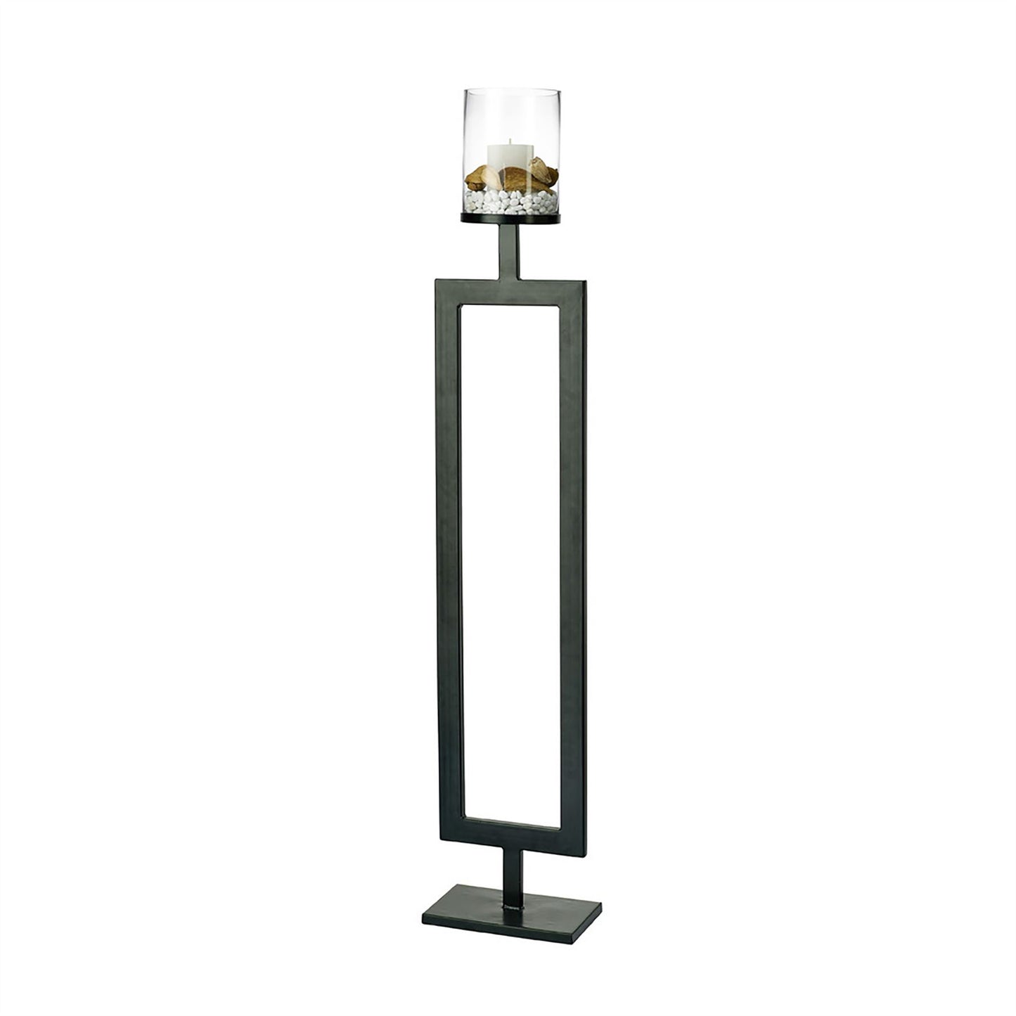 Diyas Home (DH) Nerissa Candle Holder 131cm Black/Clear Glass Art
