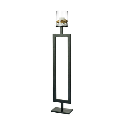 Diyas Home (DH) Nerissa Candle Holder 131cm Black/Clear Glass Art