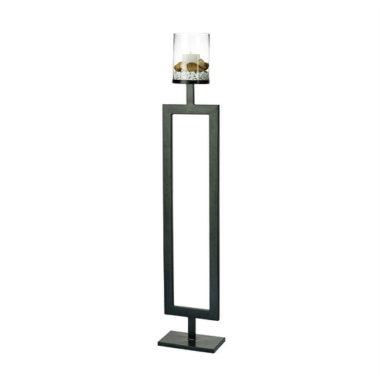 Diyas Home (DH) Nerissa Candle Holder 131cm Black/Clear Glass Art
