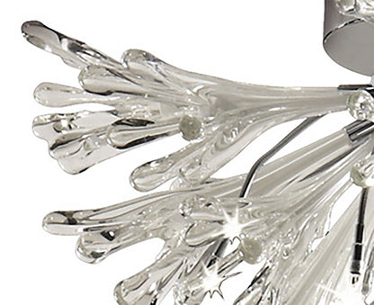 Diyas Love 60cm  Small 9 Light G4 Polished Chrome/White Glass, NOT LED/CFL Compatible Ceiling Light Fitting