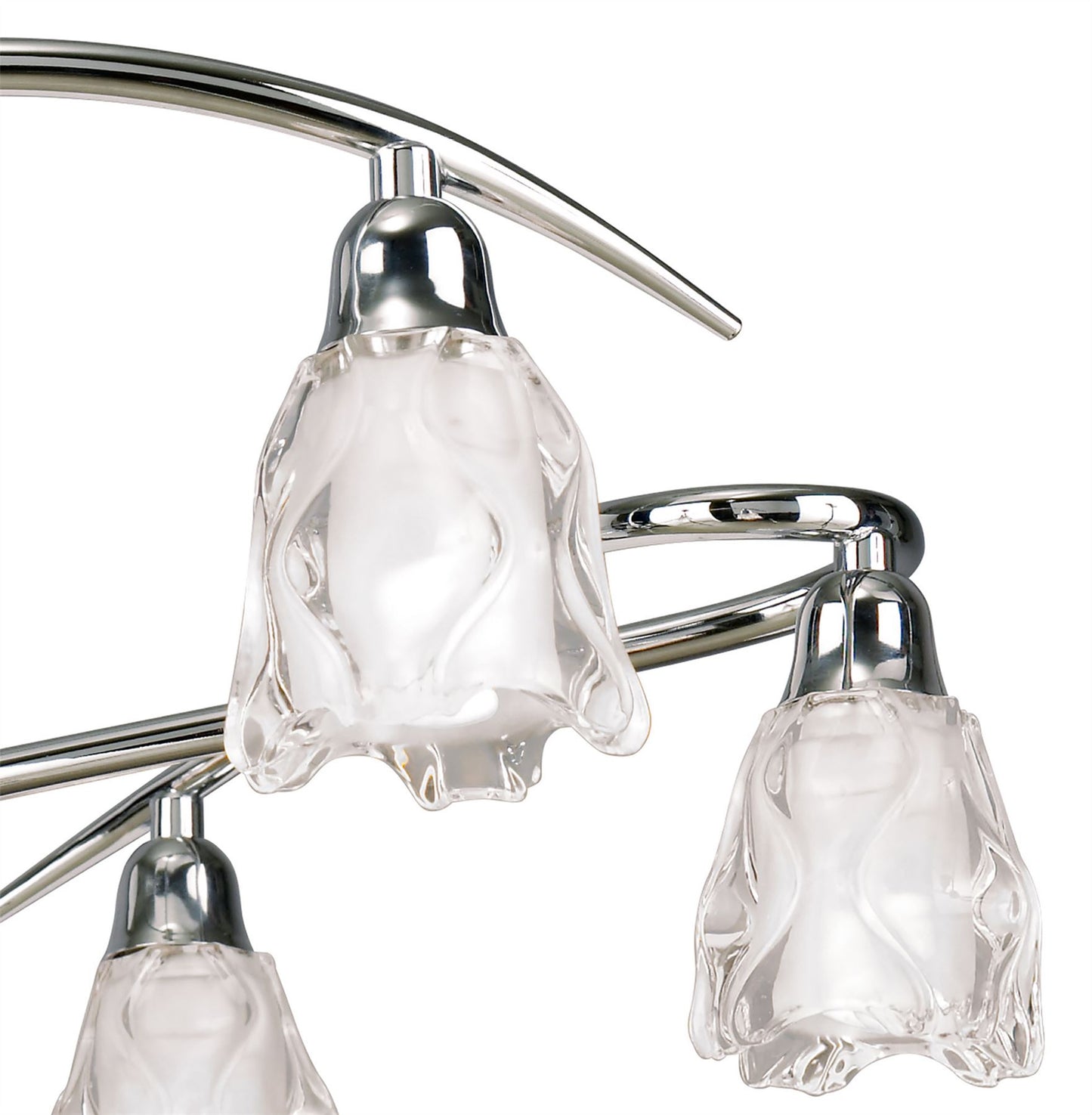 Mantra Amel 61cm Telescopic Convertible To Semi Flush 6 Light L1/SGU10, Polished Chrome, CFL Lamps INCLUDED
