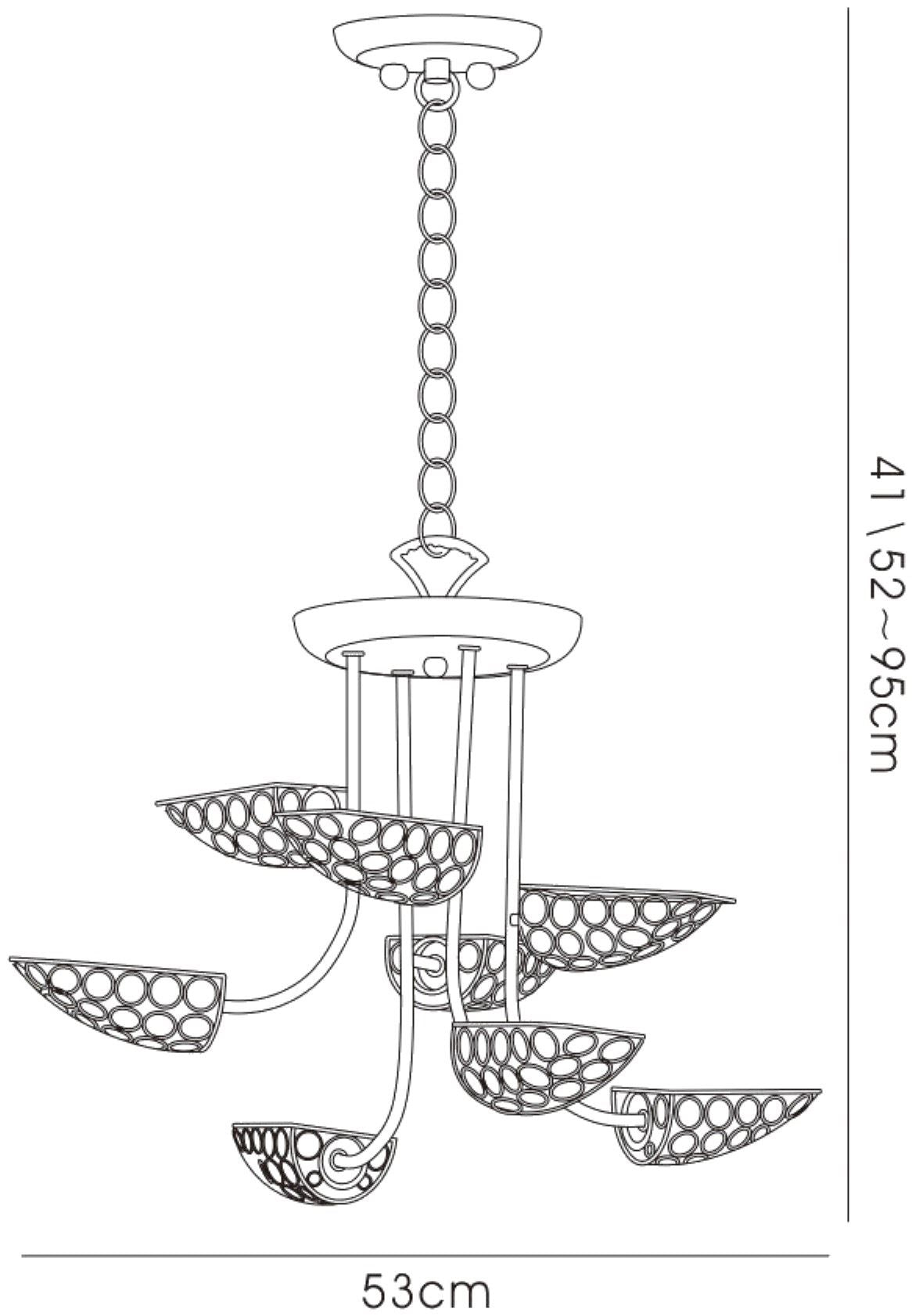 Diyas Ashton 53cm  8 Light G9 Antique Brass/Crystal Ceiling Pendant Light Fitting