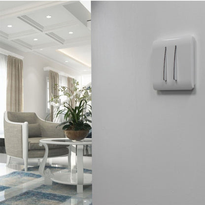 Trendi 2 Gang 3 Way Intermediate Artistic Modern Glossy 10 Amp Rocker Light Switch  Stainless Steel