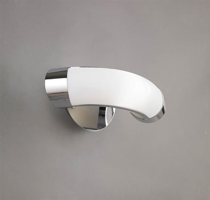 Mantra Guss GU10 Guss Wall Light Switched GU10 1 Light L1/SGU10, Polished Chrome/White Acrylic, CFL Lamps INCLUDED