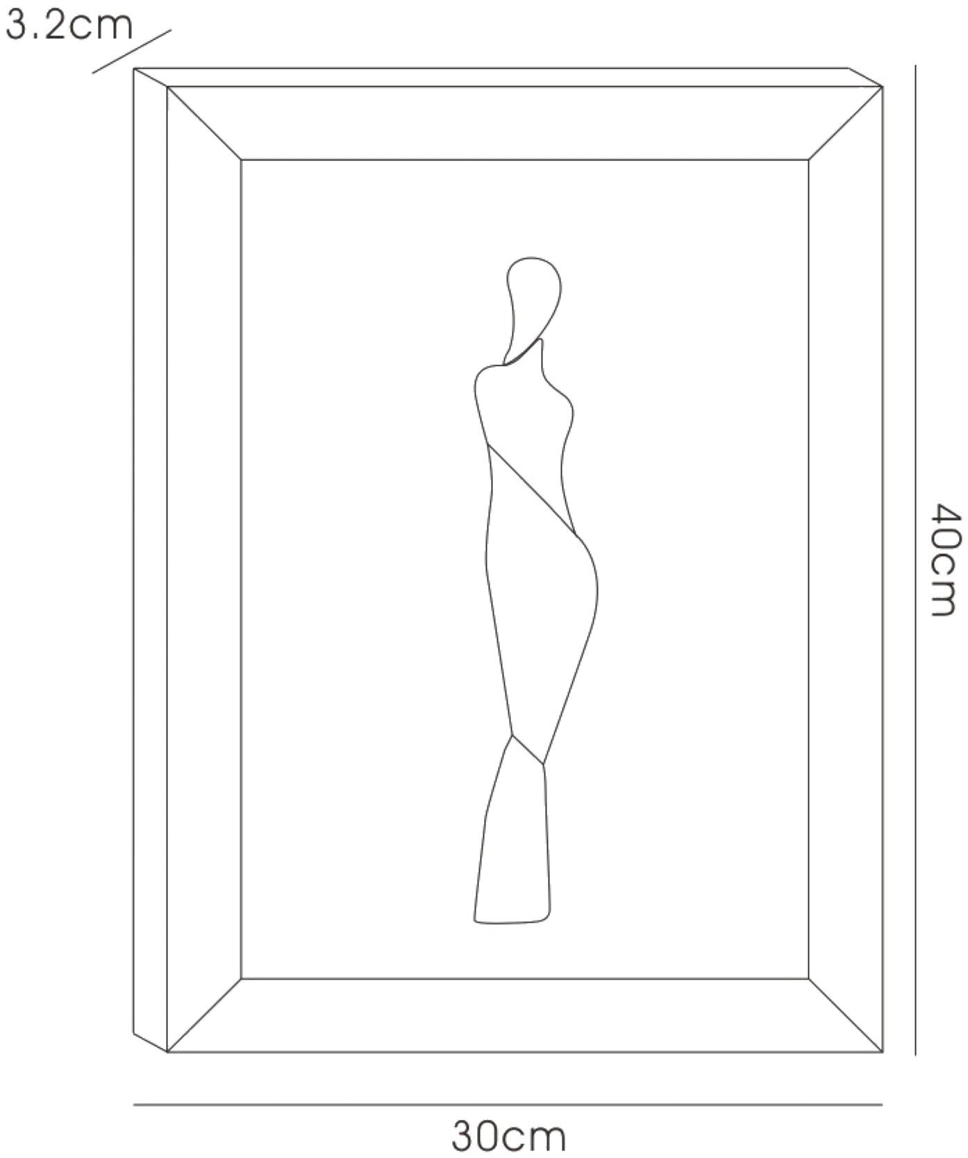 Diyas Home Crystal Wall Art (DH) Glamour Standing Lady, Black Frame, Pink, Black, Ambre Crystal Framed