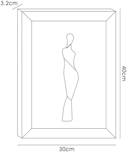 Diyas Home Crystal Wall Art (DH) Glamour Standing Lady, Black Frame, Pink, Black, Ambre Crystal Framed