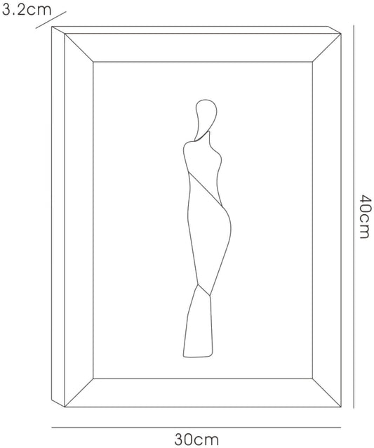 Diyas Home Crystal Wall Art (DH) Glamour Standing Lady, Black Frame, Pink, Black, Ambre Crystal Framed