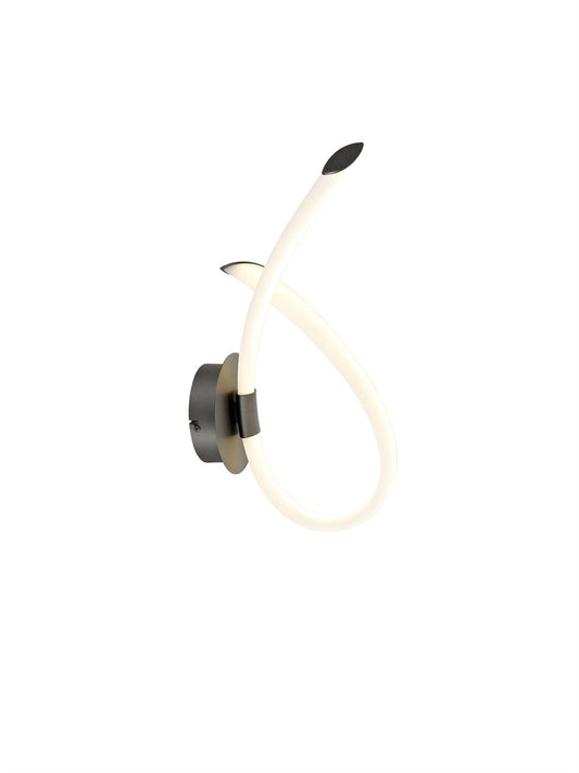 Mantra Armonia Wall Light Loop, Dimmable, 18W LED, 3000K, 1350lm, Titanium/Frosted Acrylic, 3yrs Warranty