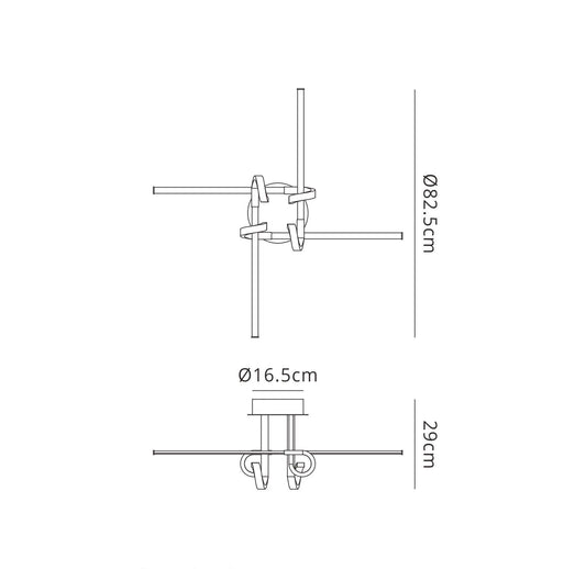 Mantra M6125 Cinto Ceiling 28W LED, 3000K, 2250lm, Polished Chrome, 3yrs Warranty - M6125 Ceiling