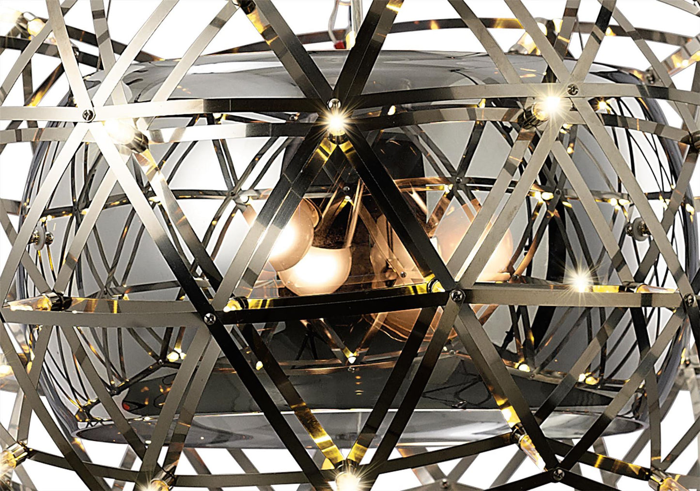 Diyas Atria 65cm  3 Light E27 with LEDs and Remote Control Stainless Steel Ceiling Pendant Light Fitting