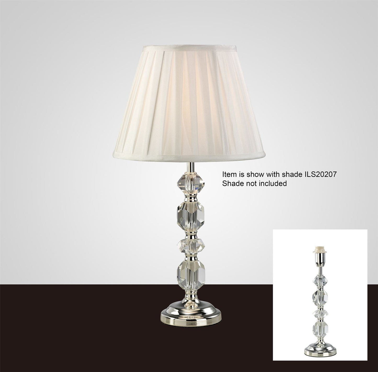 Diyas Dana Crystal Table Lamp WITHOUT SHADE 1 Light E14 Silver Finish