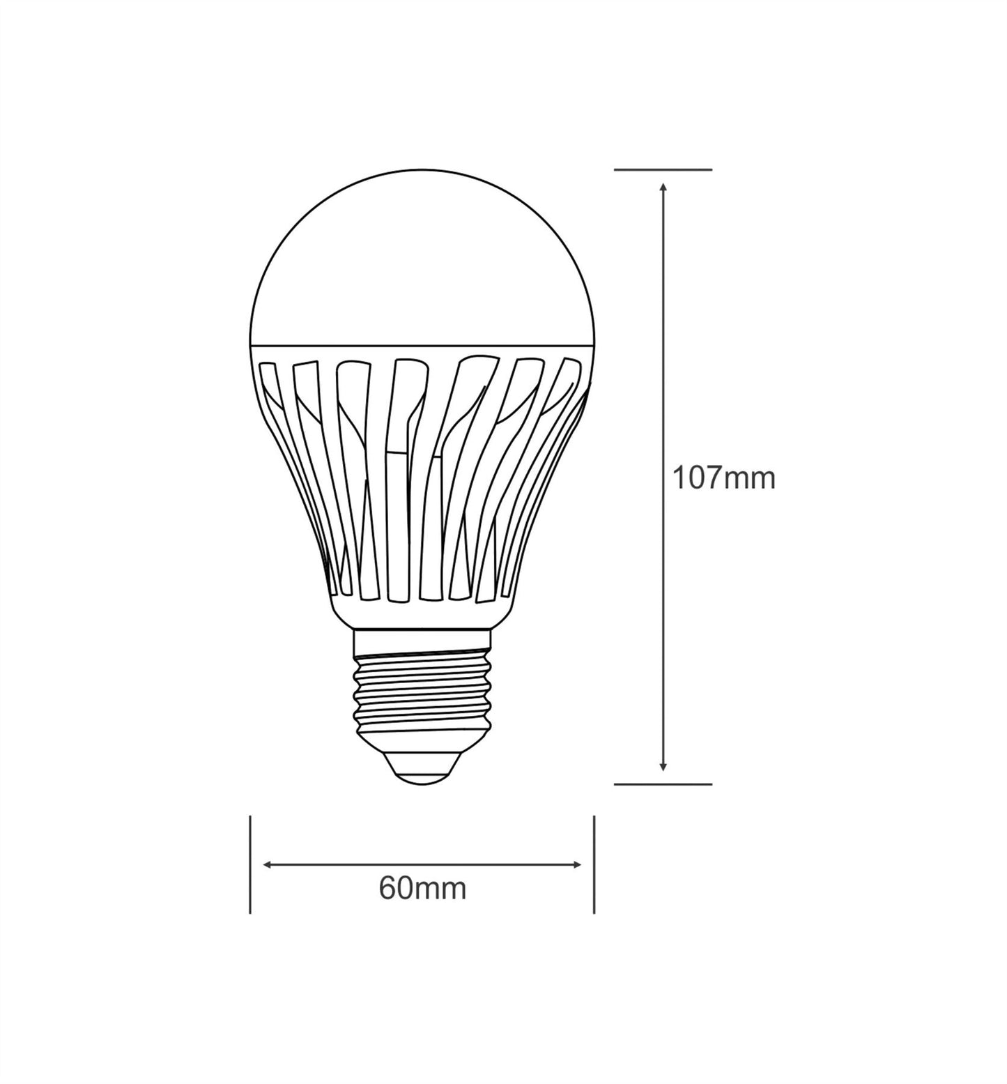Luxram High Power SMD LED GLS E27 7W 380lm Warm White 2700K LED