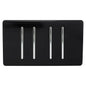 Trendi 4 Gang (2 Way & 3xIntermediate) Glossy 10 Amp Rocker Light Switch Piano Black