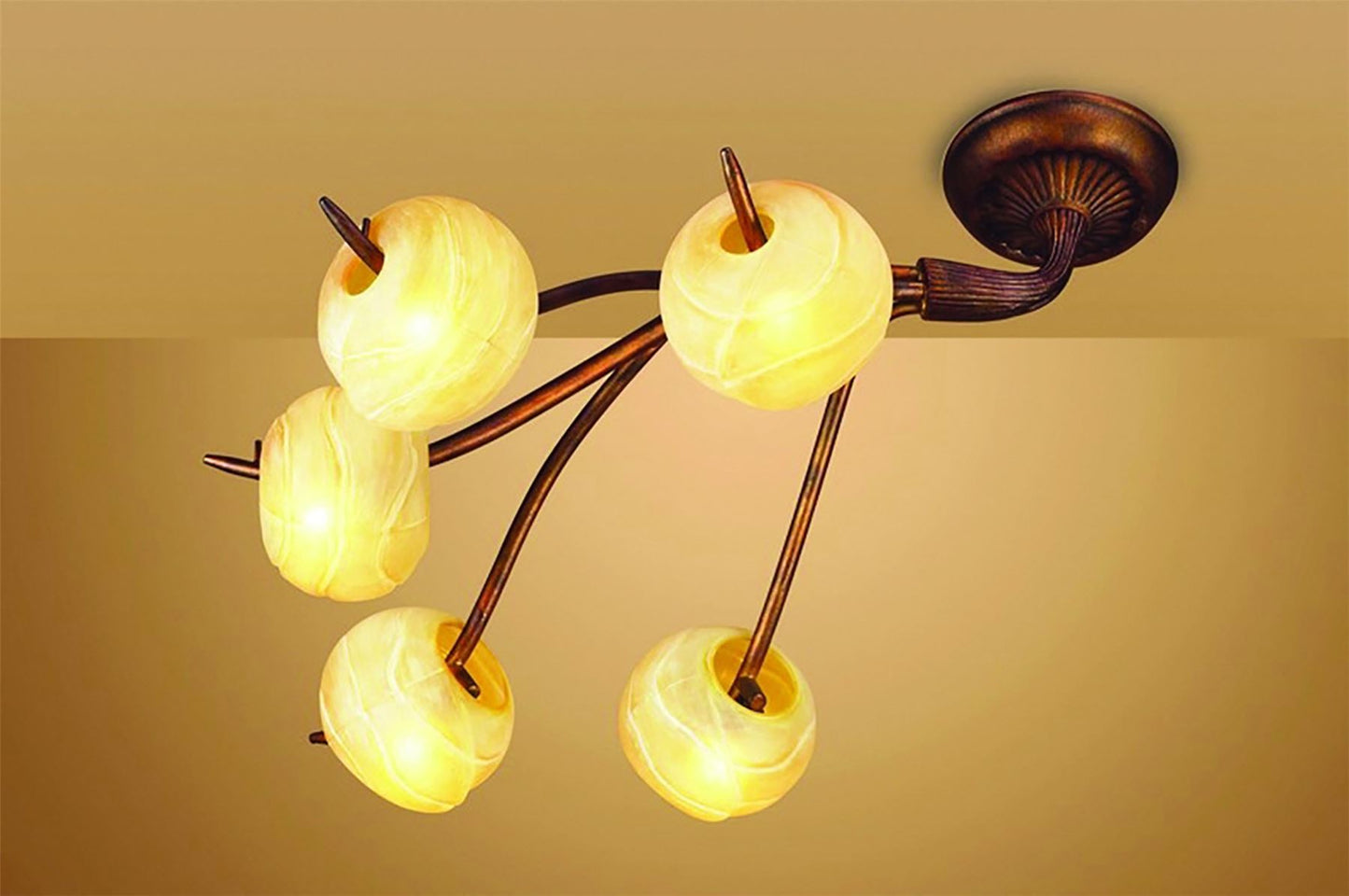 Mantra (0038 003) Wave Ceiling 5 Light G9, Rustic Gold