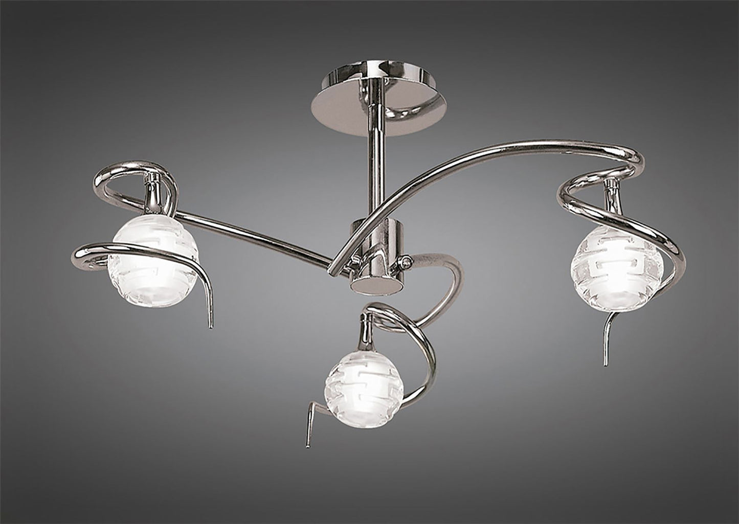 Mantra M0088 Dali Semi Ceiling 3 Light G9, Polished Chrome