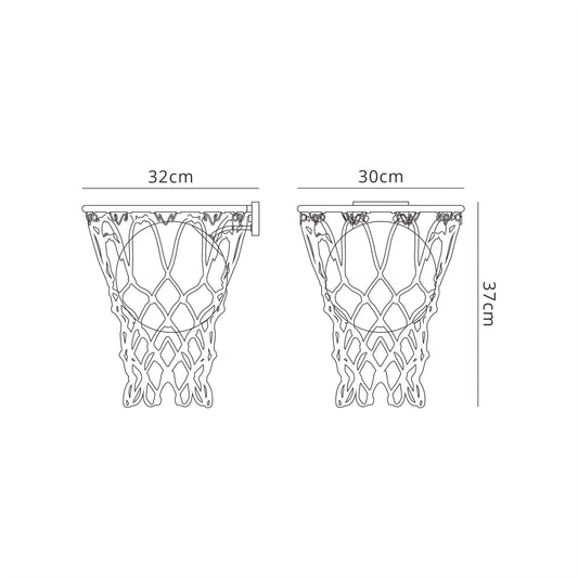 Mantra Basketball Wall Light, 1 x E27, Matt Red