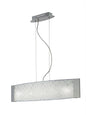 Diyas Aries Linear  5 Light G9 Polished Chrome, Glass Ceiling Pendant Light Fitting