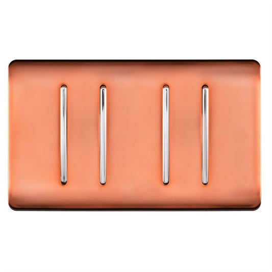 Trendi 4 Gang (2 Way & 2xIntermediate) Glossy 10 Amp Rocker Light Switch Copper