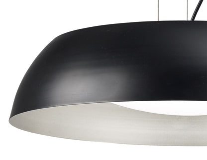 Mantra M4843 Argenta Pendant Large 30W LED 3000K, 3000lm, Matt Black/Silver/White Acrylic, 3yrs Warranty