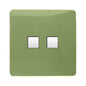 Trendi Artistic Modern Glossy 2 Gang Tactile RJ45 Cat 5e&Cat 6 PC Ethernet Socket Moss Green