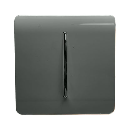 Trendi 1 Gang 3 Way Intermediate Artistic Modern Glossy 10 Amp Rocker Tactile Charcoal