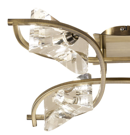 Mantra Kromo Ceiling 4 Light G9, Antique Brass
