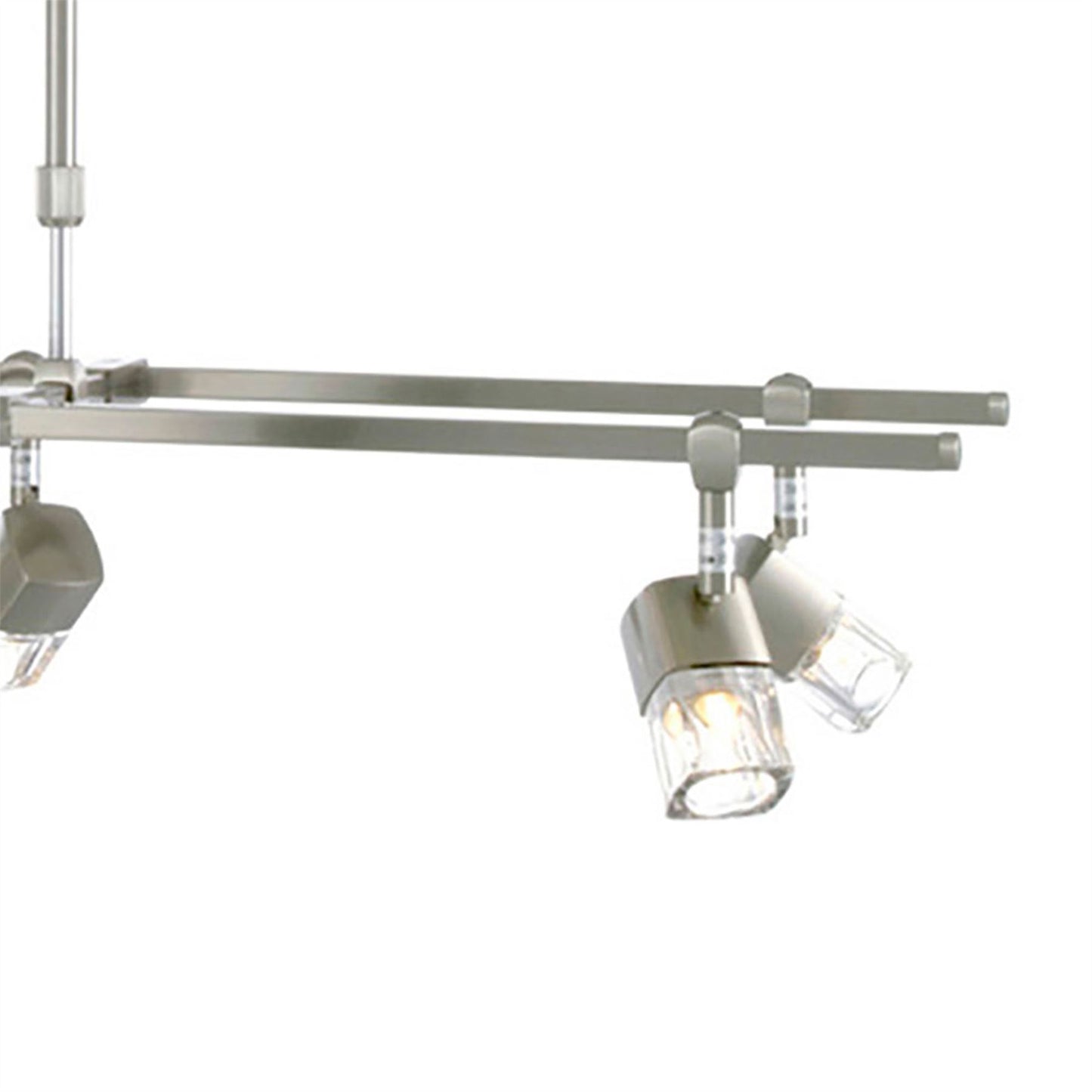 Diyas Ticino Rectangular Telescopic  6 Light G9 Satin Chrome Ceiling Pendant Light Fitting
